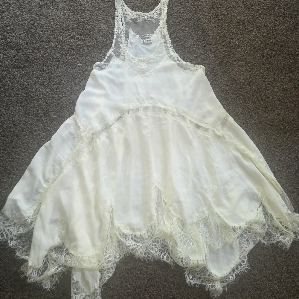 Free People Cream Lace Slip Dress
